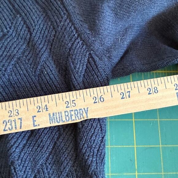 Weatherproof Vintage Dark Blue Mens Sweater 1/4 Zip Basket Weave Knit sz 2XL - Picture 5 of 6